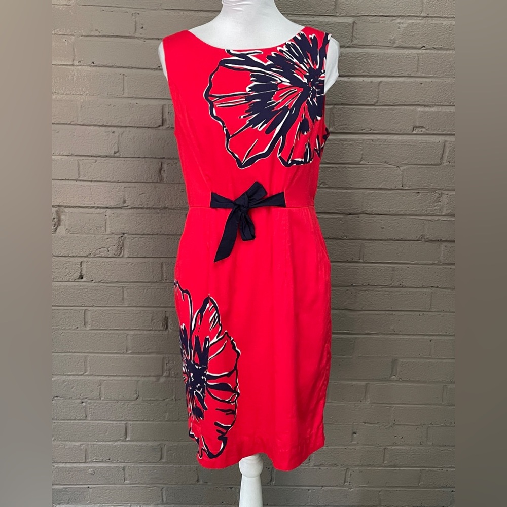Lilly Pulitzer red floral print dress 10